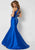 Studio 17 - Floral Embroidered Cutout Bodice Gown 12687 In Blue