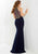 Studio 17 - 12689 Beaded Illusion High Halter Jersey Dress In Blue and Gold
