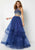 Studio 17 - 12694 Two Piece Embellished Illusion Halter Ballgown In Blue