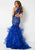 Studio 17 - 12702 Beaded Lace Halter Tulle Mermaid Gown In Blue