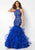 Studio 17 - 12702 Beaded Lace Halter Tulle Mermaid Gown In Blue