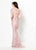 Montage by Mon Cheri - 219971 Floral Applied Illusion Dress In Pink