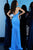 Jovani - 68711 High Halter Neck Backless Fitted Evening Dress In Blue