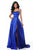 Sherri Hill - 51631 Sexy Lace-Up Back A-Line Long Evening Dress In Blue