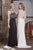 Tinaholy Couture - T1711 Lace Applique Halter Illusion Mermaid Gown In Black and White