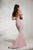Tinaholy Couture - T1830 Off-Shoulder Fitted Mermaid Evening Dress In Pink