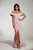 Tinaholy Couture - T1830 Off-Shoulder Fitted Mermaid Evening Dress In Pink