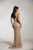 Tinaholy Couture - T1845 Floral Lace High Halter Dress With Overlay In Silver and Neutral