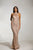Tinaholy Couture - T1845 Floral Lace High Halter Dress With Overlay In Silver and Neutral
