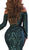 Tinaholy Couture - T1866 Off Shoulder Long Sleeve Sequin Mermaid Gown