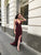 Tinaholy Couture - T1888 Sequined Lace Deep V-neck Trumpet Dress In Red