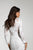 Tinaholy Couture - T1894 Long Sleeves V-Neck Evening Dress In White