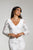 Tinaholy Couture - T1894 Long Sleeves V-Neck Evening Dress In White