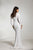 Tinaholy Couture - T1894 Long Sleeves V-Neck Evening Dress In White