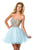 Terani Couture - 151P0005A Crystal Studded Sweetheart Cocktail Dress in Blue