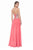 Terani Couture - 1611P0207 Strapless Beaded Foliage Chiffon Long Gown In Orange and Pink