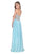 Terani Couture - 1611P0207 Strapless Beaded Foliage Chiffon Long Gown In Blue
