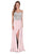Terani Couture - 1611P0207 Strapless Beaded Foliage Chiffon Long Gown In Pink
