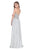 Terani Couture - 1611P0207 Strapless Beaded Foliage Chiffon Long Gown In Silver