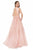Terani Couture - Floral Embroided Long Dress 1612P1123B in Pink