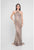 Terani Couture - 1811GL6466 Ombre Embellished Halter Evening Gown In Neutral and Silver
