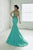 Tiffany Homecoming - Glittering Bateau Illusion Trumpet Evening Gown 46057 In Green