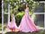 Tarik Ediz - Richly Beaded Pattern Bodice V-Neck Gown 93181 in Pink