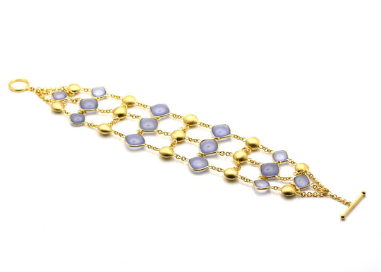 18k Yellow Gold Bracelet With Calcidony