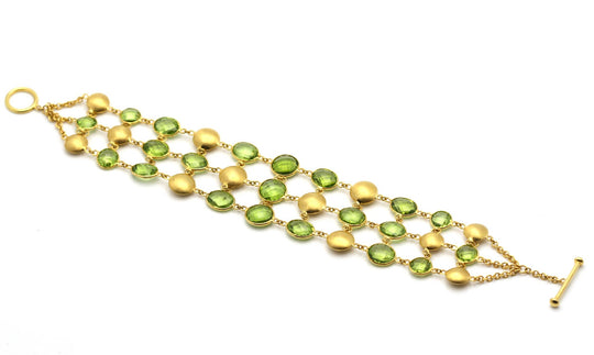 18k Yellow Gold Bracelet With Peridot
