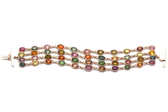 18k Rose Gold Bracelet With Multicolor Tourmaline