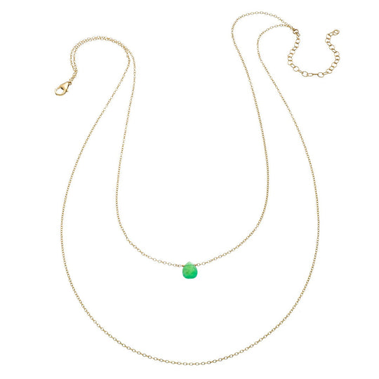 Tiny Gemstone Drape Necklace