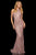 Sherri Hill - 52949 Beaded High Halter Sheath Dress In Pink and Gold