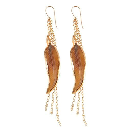 Bohemian Feather & Chain Earrings