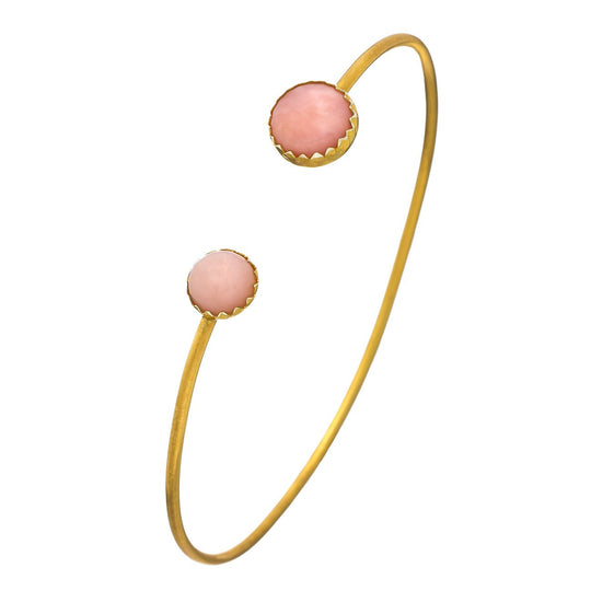 Tiny Serrated Gemstone Bangle