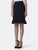 Tahari Asl - 8180M865 Short Sleeve Stand Collar Twill Crepe Skirt Suit In Blue