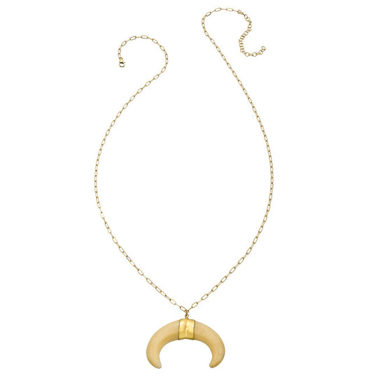 The Shining Necklace - Ox Bone Double Horn