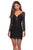 La Femme - 28233 Plunging V-Neck Lace Sheath Dress In Black