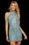 Sherri Hill - 52098 Draping Strand Beaded Short Dress In Blue