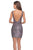 La Femme - 28218 Short Sequined Metallic Faux Wrap Dress In Silver