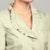 Tahari - 2180M933 Ruffled Collar Button-Down Metallic Satin Set In Green