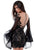 Tarik Ediz - 50413 Floral Lace With Polka Dots Sheath Dress In Black