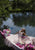 Tarik Ediz - 50415 Floral Lace Cap Sleeve Illusion Neck Ballgown In Pink