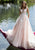 Tarik Ediz - 50415 Floral Lace Cap Sleeve Illusion Neck Ballgown In Pink