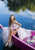 Tarik Ediz - Floral Lace A-line Dress With Slit 50416 In White