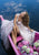 Tarik Ediz - 50416 Floral Lace A-line Dress With Slit In Pink