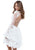 Tarik Ediz - 50417 Floral Embroidered Long Bell Sleeve A-line Dress In White