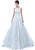 Tarik Ediz - 50433 Embellished Jewel Neck Ballgown In Silver