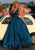 Tarik Ediz - 50439 Embellished Deep V-neck A-line Gown In Green