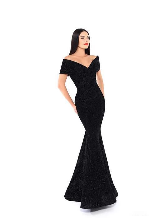 Tarik Ediz - 93636 Glitter Lace Off-Shoulder Mermaid Dress With Train