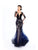 Tarik Ediz - 93656 Floral Applique Illusion Bateau Mermaid Dress